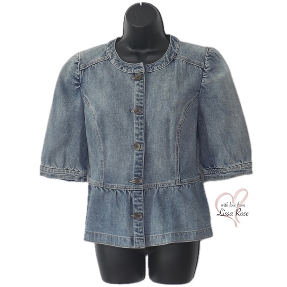 Peplum Denim Jacket (Hinge) - Picture 1 of 3